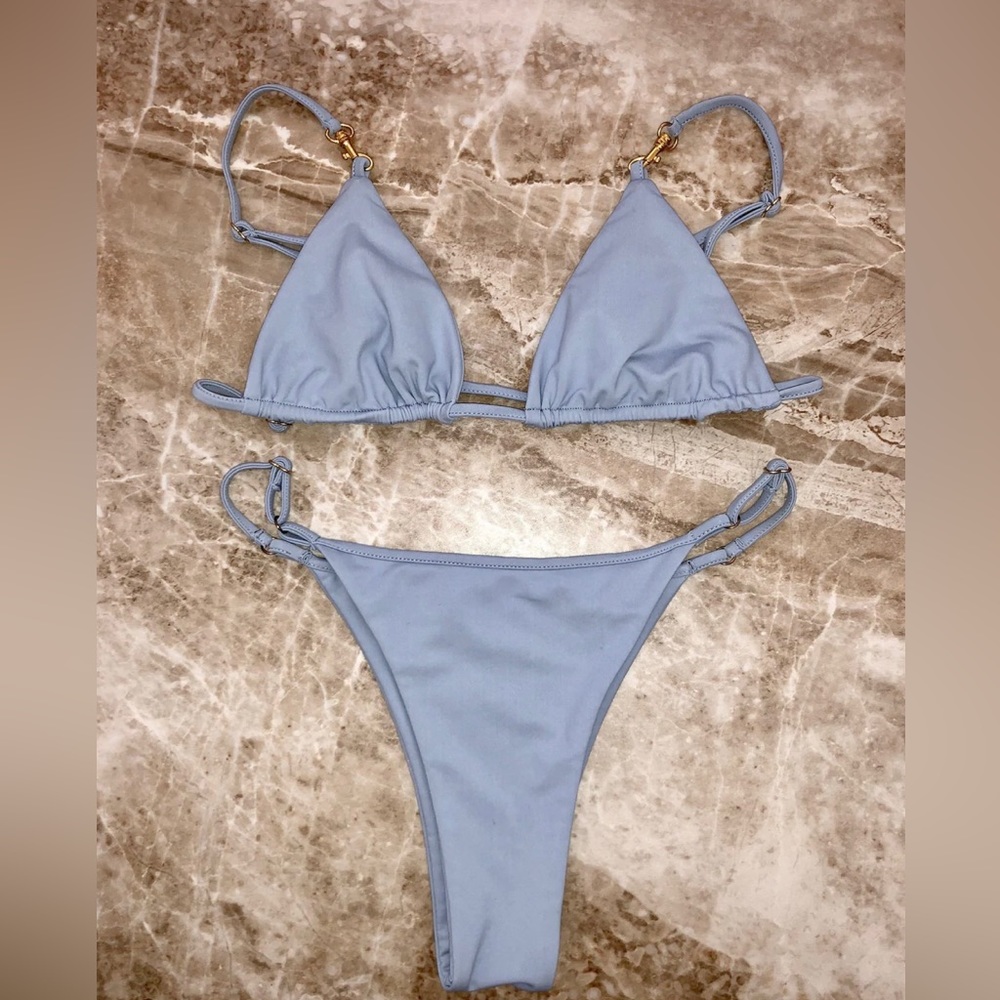 NWT - Siempre Golden “Aquarius” Bikini Set - Sky Blue